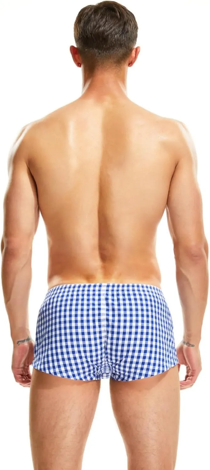Classic Fit Button Fly Boxer Briefs for Men Striple Pattern Underwear Men's Boxer Briefs