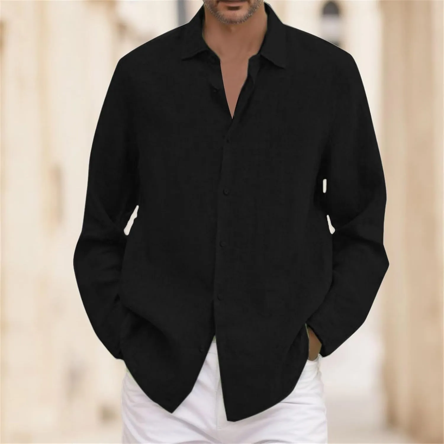 Comfort Clothes Shirt for Men Button Down Shirt Fashion Spring and Autumn Western Fishing Cargo Blouse Outshirt