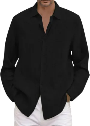 Comfort Clothes Shirt for Men Button Down Shirt Fashion Spring and Autumn Western Fishing Cargo Blouse Outshirt