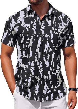 COOFANDY Men's Button Down Shirt Short Sleeve Casual Shirt for Men Summer Business Casual Dress Shirt