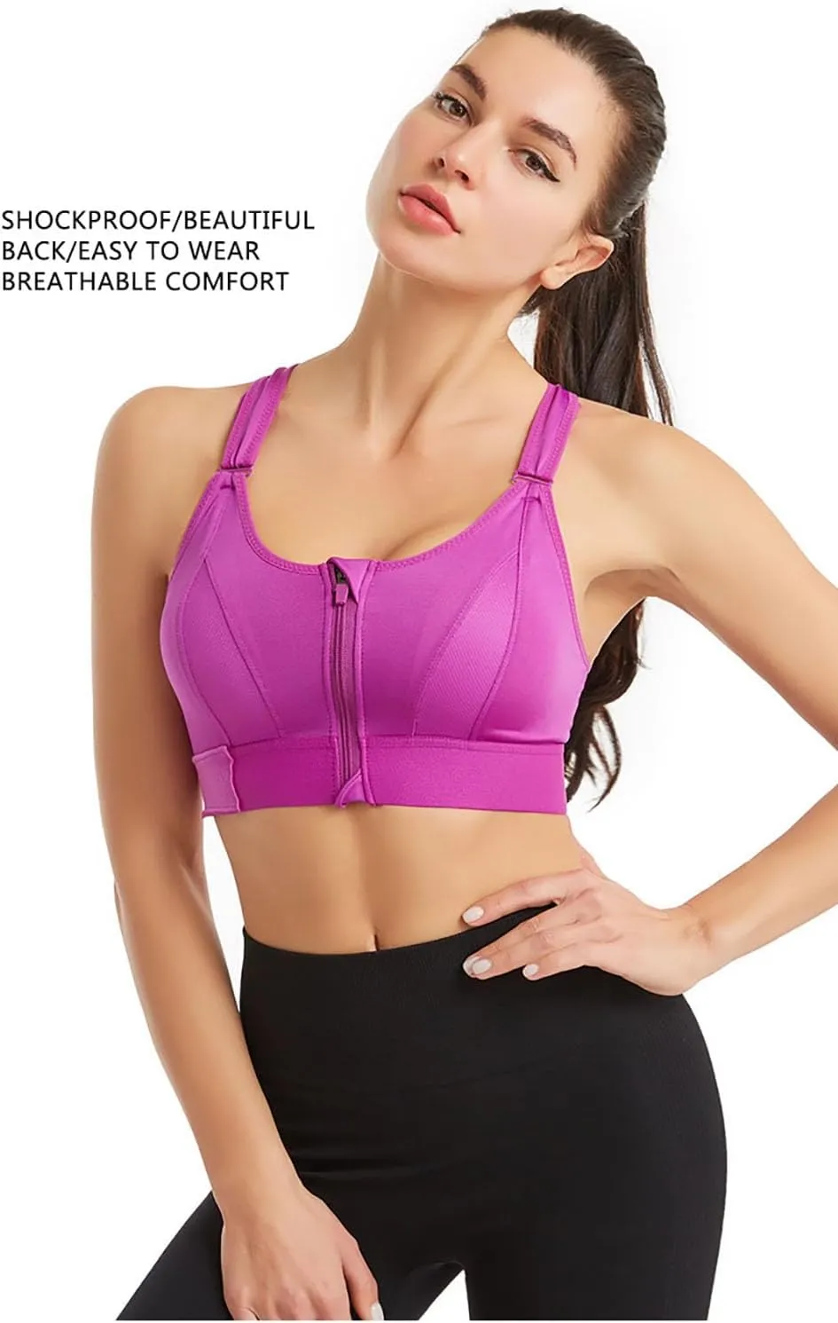 Cozuty Sports Bra, Cozuty Wireless Supportive Sports Bra,Criss-Cross Back Supportive Sports Bra