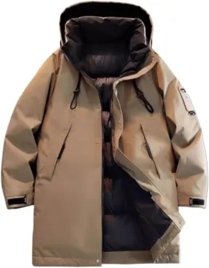 CSCDD Toit Cotton-padded Coat Thick Down Cotton-padded Jacket Men Long Winter Men Cotton-padded Jacket