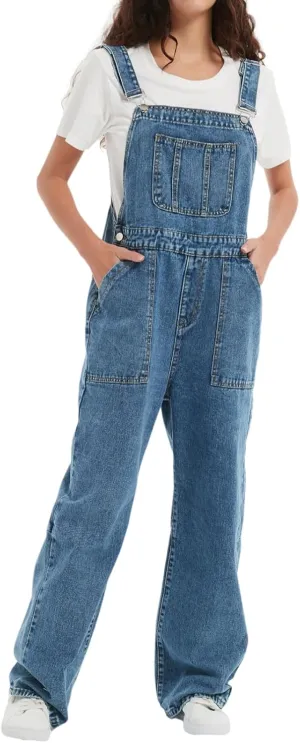 Denim Overalls for Women Loose Fit