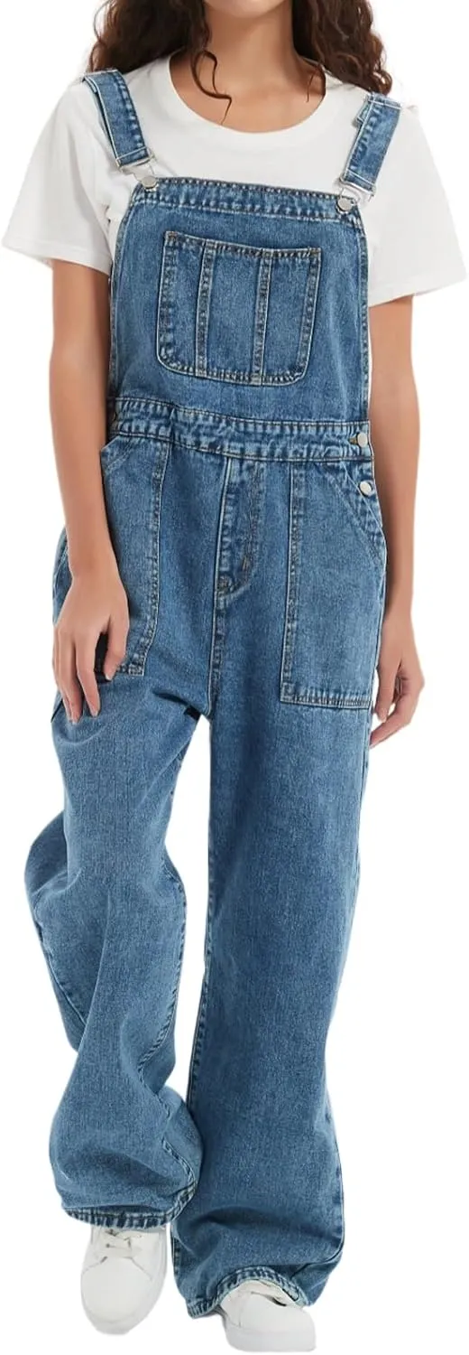 Denim Overalls for Women Loose Fit