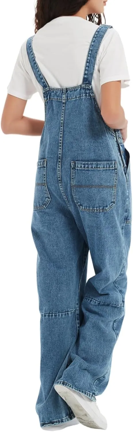Denim Overalls for Women Loose Fit