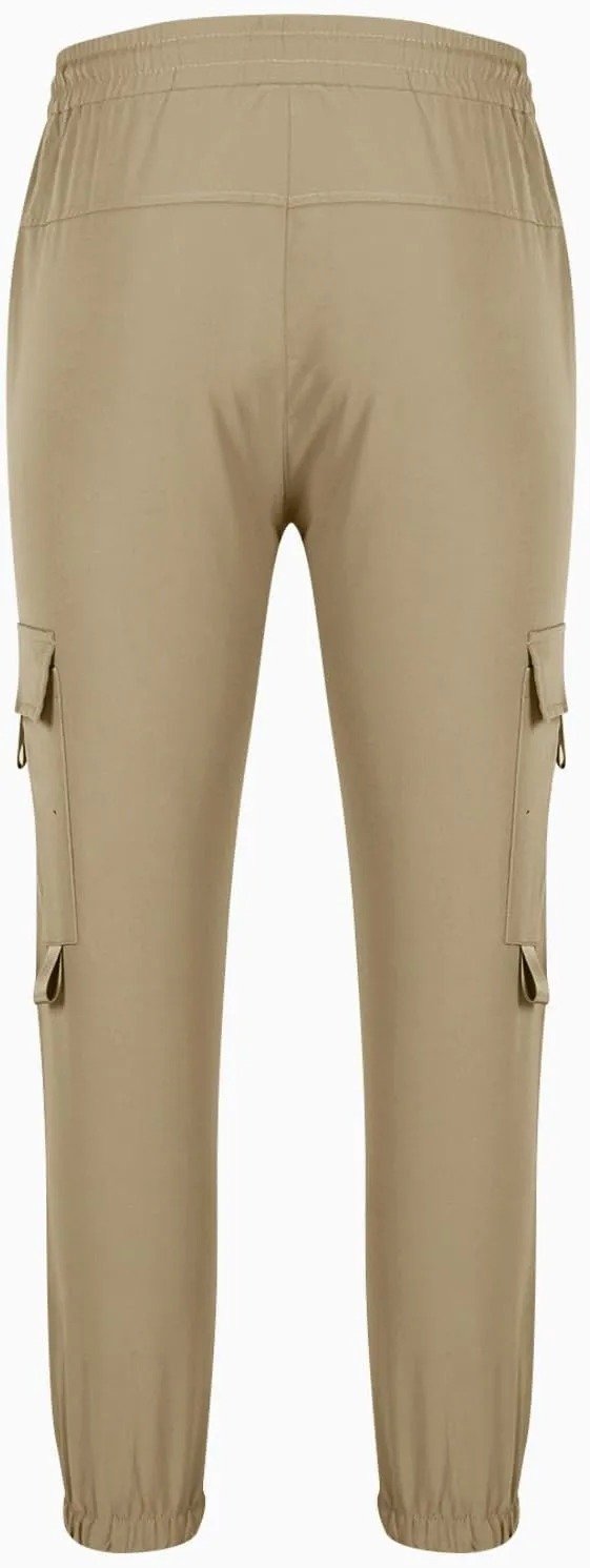 Dgoopd Men Cargo Pants Casual Elastic Waist Pants Baggy Jogger Pants Outdoor Hiking Pants Gym Pants with Pockets