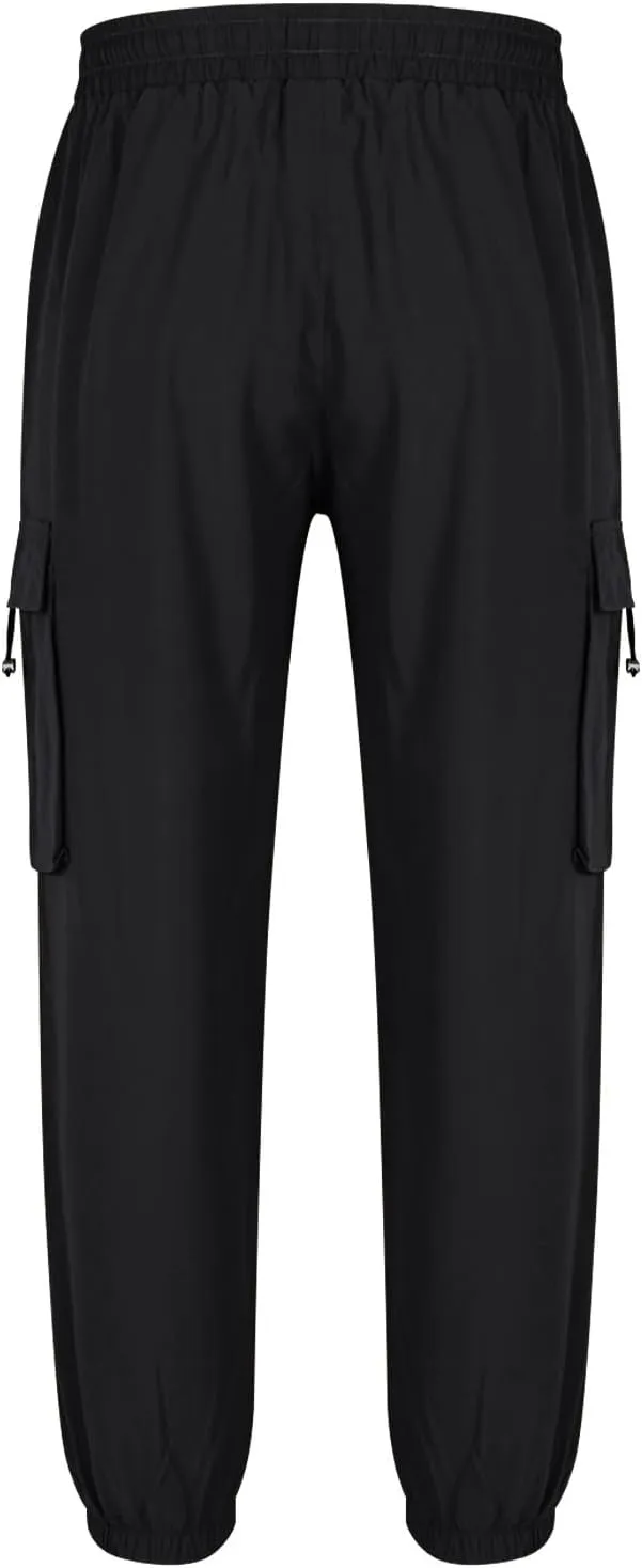 Dgoopd Men Cargo Pants Casual Elastic Waist Pants Regular fit Jogger Pants Outdoor Hiking Pants Gym Pants with Pockets