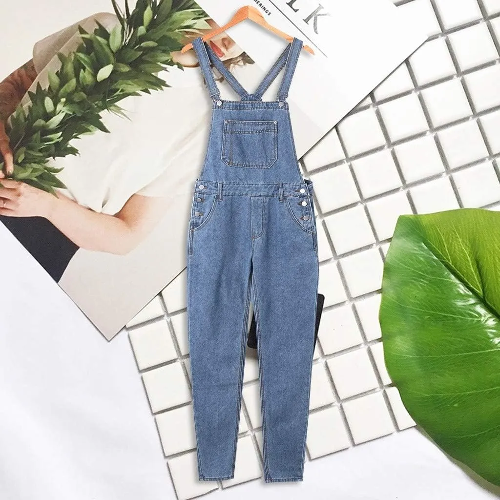 Dgoopd Men's Bib Overalls Denim Work Overalls Classic Adjustable Straps Jean Pants Pocket Overall Jumpsuit Fashion Workwear