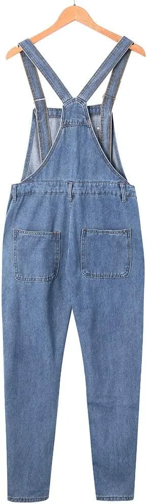 Dgoopd Men's Bib Overalls Denim Work Overalls Classic Adjustable Straps Jean Pants Pocket Overall Jumpsuit Fashion Workwear