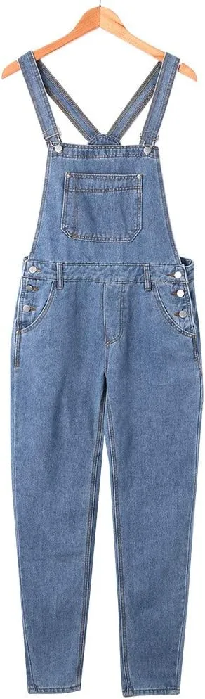 Dgoopd Men's Bib Overalls Denim Work Overalls Classic Adjustable Straps Jean Pants Pocket Overall Jumpsuit Fashion Workwear