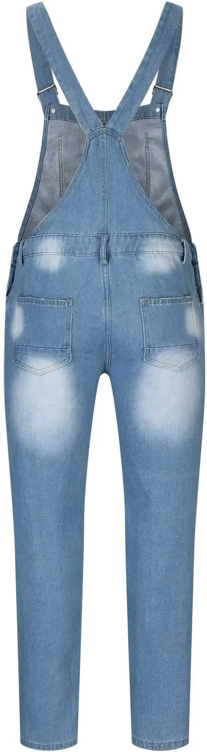 Dgoopd Men's Bib Overalls Denim Work Overalls Classic Adjustable Straps Jean Pants Pocket Overall Jumpsuit Fashion Workwear