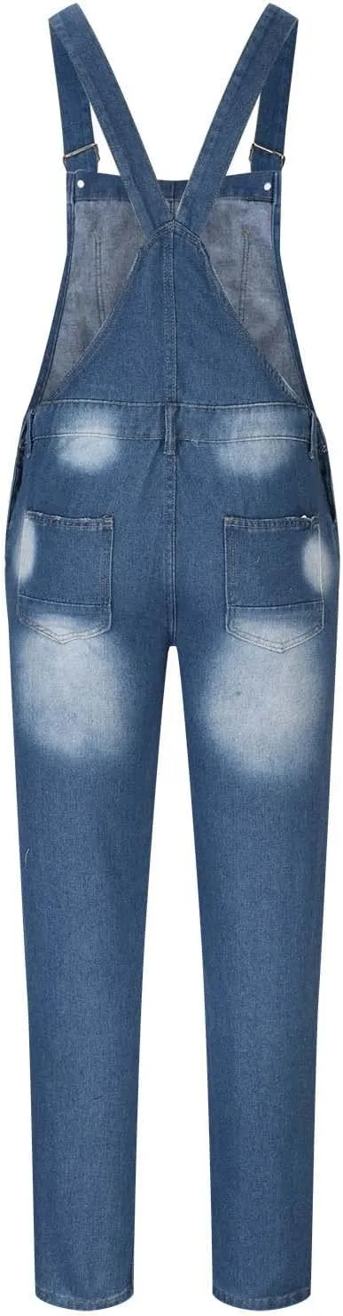 Dgoopd Men's Bib Overalls Denim Work Overalls Classic Adjustable Straps Jean Pants Pocket Overall Jumpsuit Fashion Workwear