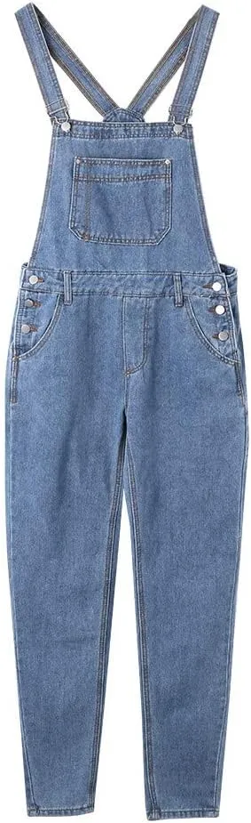 Dgoopd Men's Bib Overalls Denim Work Overalls Classic Adjustable Straps Jean Pants Pocket Overall Jumpsuit Fashion Workwear