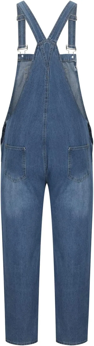 Dgoopd Men's Bib Overalls Denim Work Overalls Classic Adjustable Straps Jean Pants Pocket Overall Jumpsuit Fashion Workwear