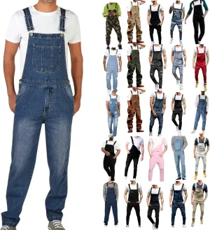 Dgoopd Men's Bib Overalls Denim Work Overalls Classic Adjustable Straps Jean Pants Pocket Overall Jumpsuit Fashion Workwear