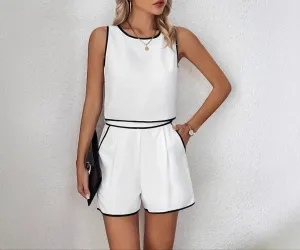 Fashion Summer Casual Shorts Vest Suit