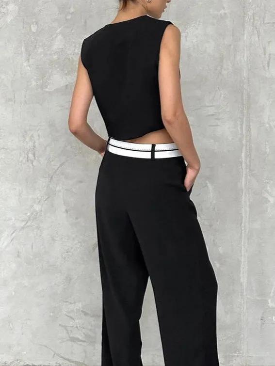 Fashion Temperament Wild V-Neck Suit