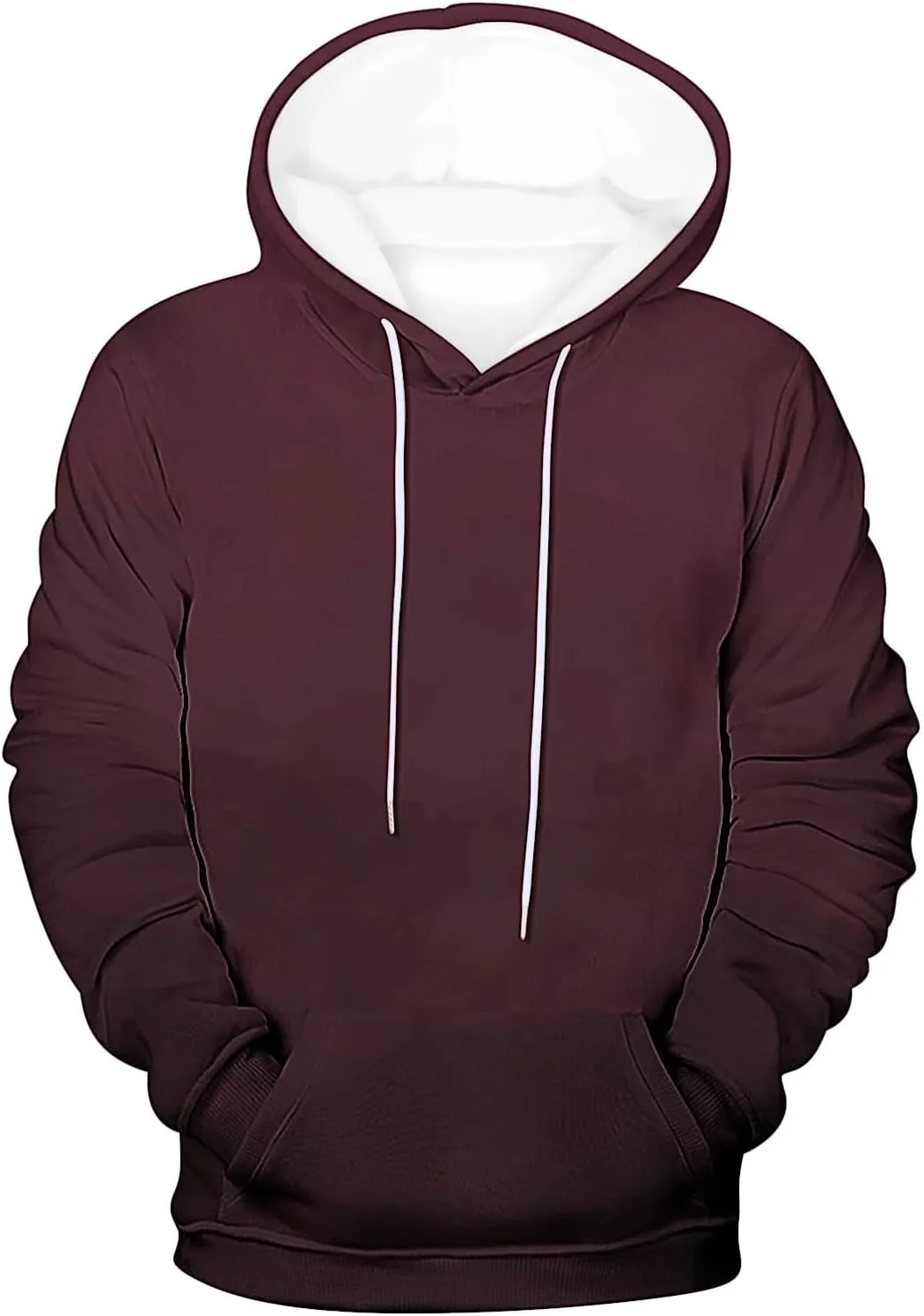 Finelylove Hoodies for Men Loose Fit Gradient Hoodies Pullover Long Sleeve Hooded Collar Drawstring Casual Sweatshirt