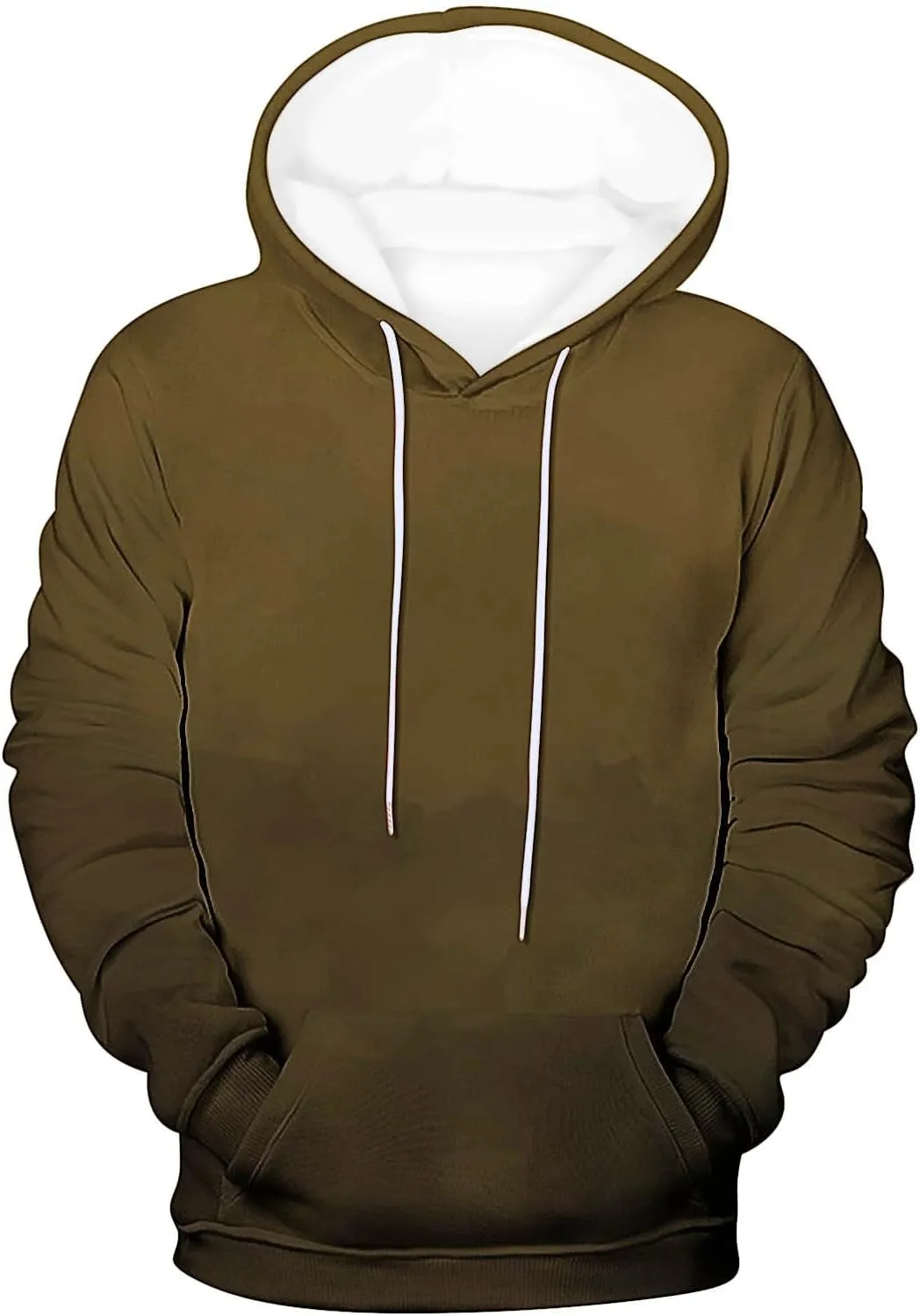Finelylove Hoodies for Men Loose Fit Gradient Hoodies Pullover Long Sleeve Hooded Collar Drawstring Casual Sweatshirt