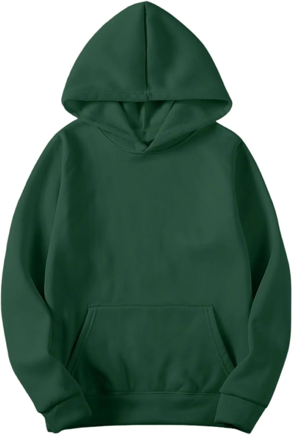 Finelylove Mens Plain Hoodie Lightweight Fleece Lined Hooded Sweatshirt Casual Long Sleeve Crewneck Pullover Sweatshirt