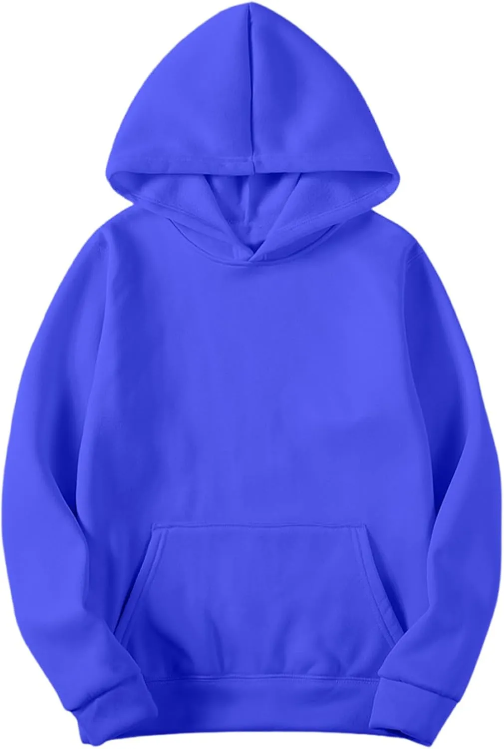 Finelylove Mens Plain Hoodie Lightweight Fleece Lined Hooded Sweatshirt Casual Long Sleeve Crewneck Pullover Sweatshirt