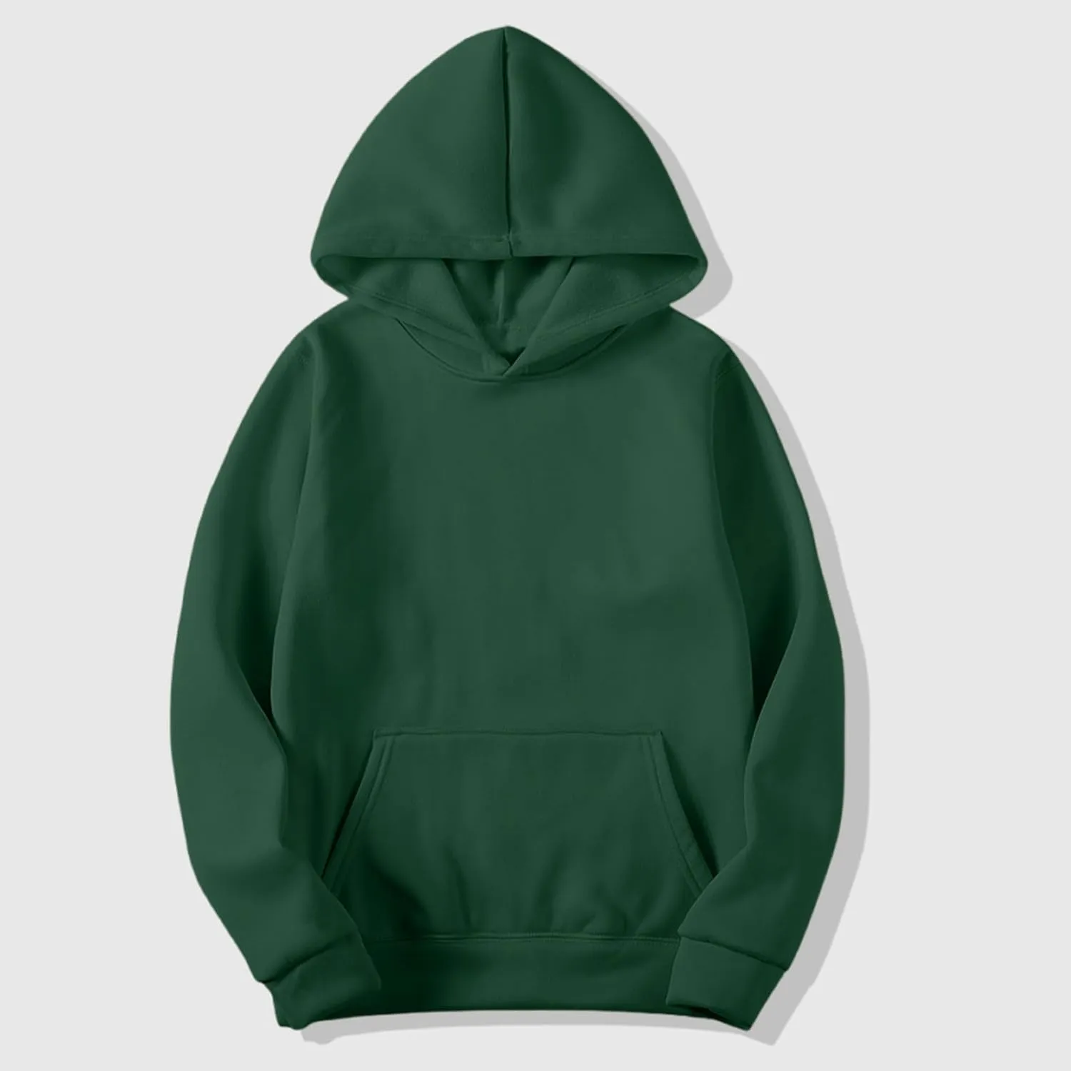 Finelylove Mens Plain Hoodie Lightweight Fleece Lined Hooded Sweatshirt Casual Long Sleeve Crewneck Pullover Sweatshirt