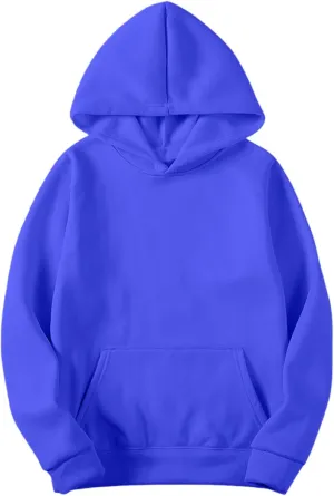 Finelylove Mens Plain Hoodie Lightweight Fleece Lined Hooded Sweatshirt Casual Long Sleeve Crewneck Pullover Sweatshirt
