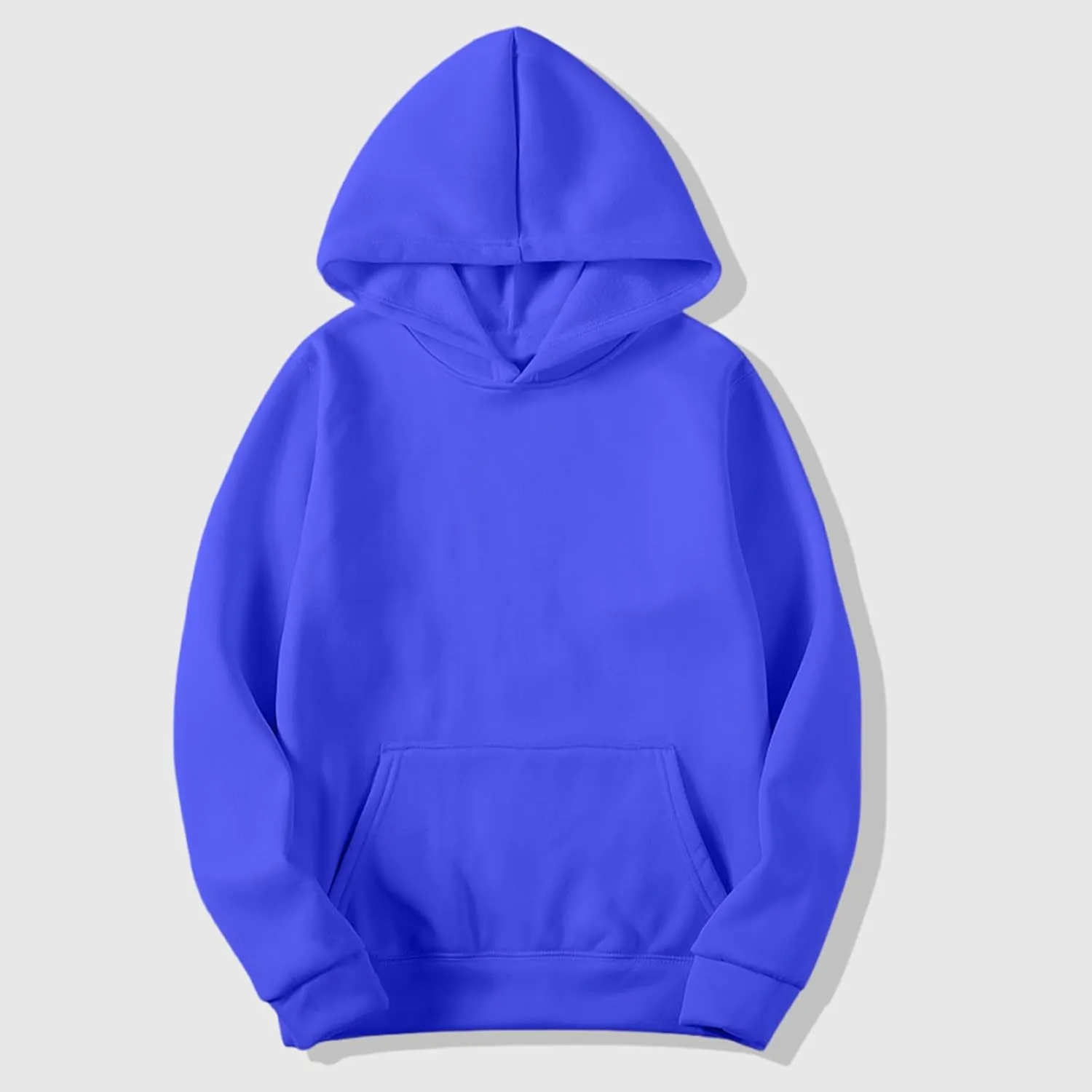 Finelylove Mens Plain Hoodie Lightweight Fleece Lined Hooded Sweatshirt Casual Long Sleeve Crewneck Pullover Sweatshirt