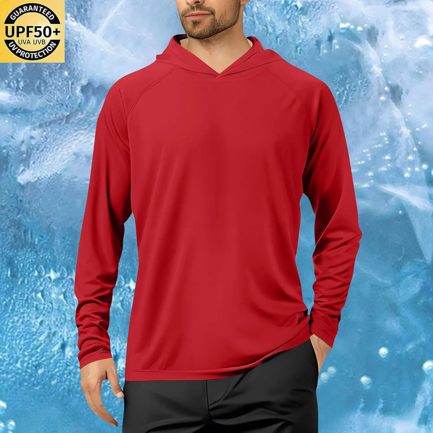 Fishing Hoodies for Men with Face Mask Sun Protection Hiking Hoodie Shirt Upf 50  Long Sleeve T-Shirts Lightweight M-3XL