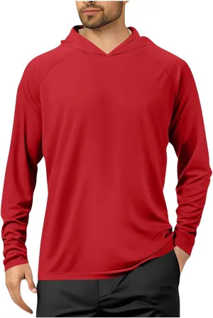 Fishing Hoodies for Men with Face Mask Sun Protection Hiking Hoodie Shirt Upf 50  Long Sleeve T-Shirts Lightweight M-3XL