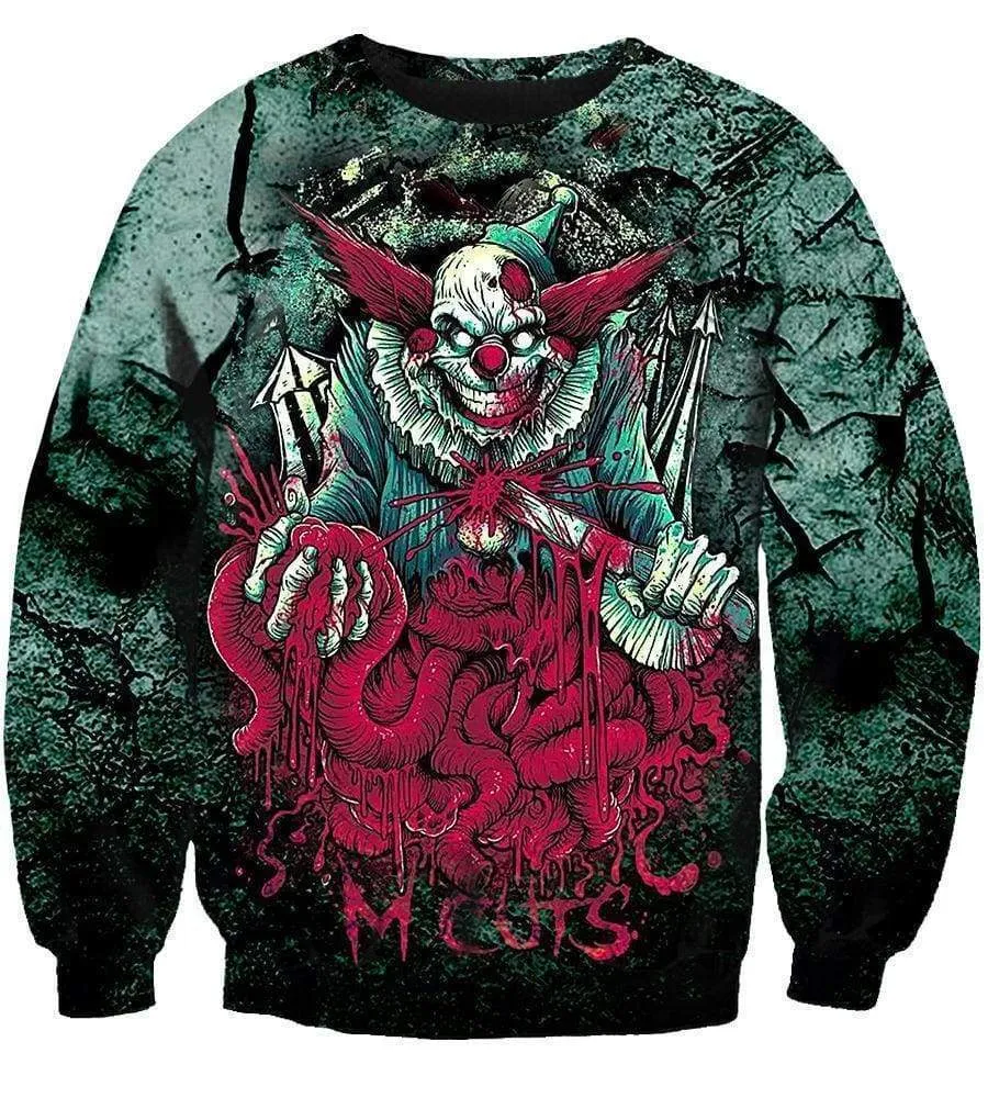 Funny Clown Hoodies - Pullover Evil Nausea Black Hoodie