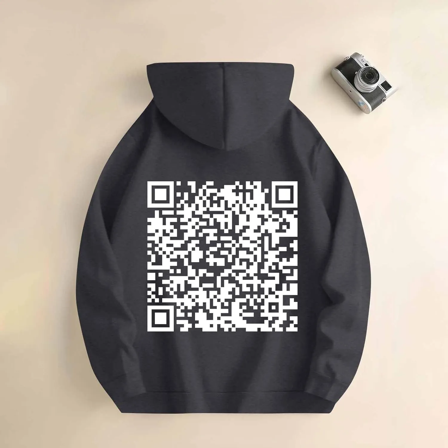 Funny Fu QR Code Hoodie Fuck You QR Code Hoodie QR Scan Code Sweatshirts Joke Funny Unisex Winter Sweatshirt