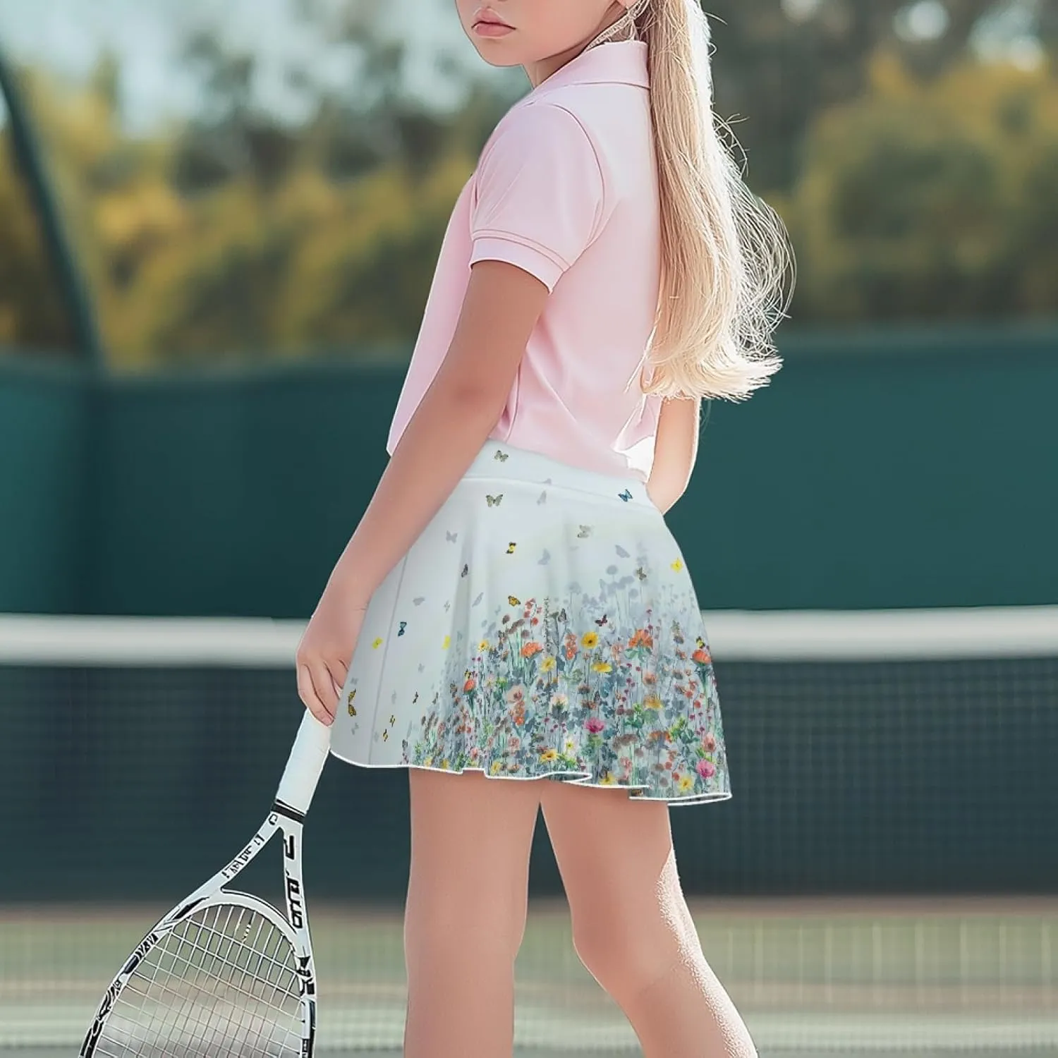 Girls Athletic Skort with Pocket 5-14 Years Sports Skirt Casual Daily Wear Outdoor Activities