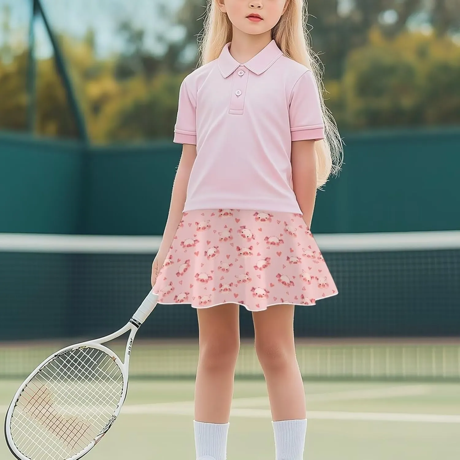 Girls Athletic Skort with Pocket 5-14 Years Sports Skirt Casual Daily Wear Outdoor Activities