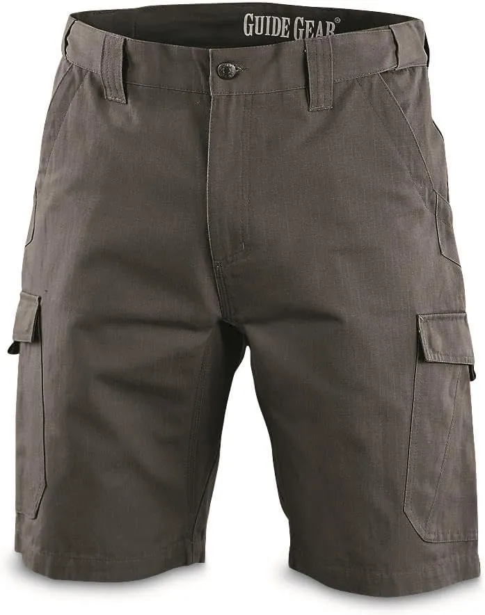 Guide Gear Mens Cargo Shorts Heavy Duty Cotton Ripstop - for Casual, Hiking, Summer