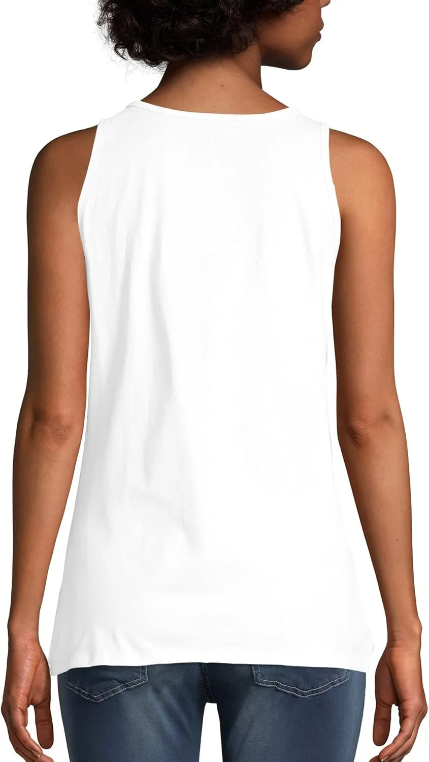 Hanes Women's Scoopneck Cotton Jersey Tank, Classic Cotton Tank Top, Lightweight Cotton Tank for Women