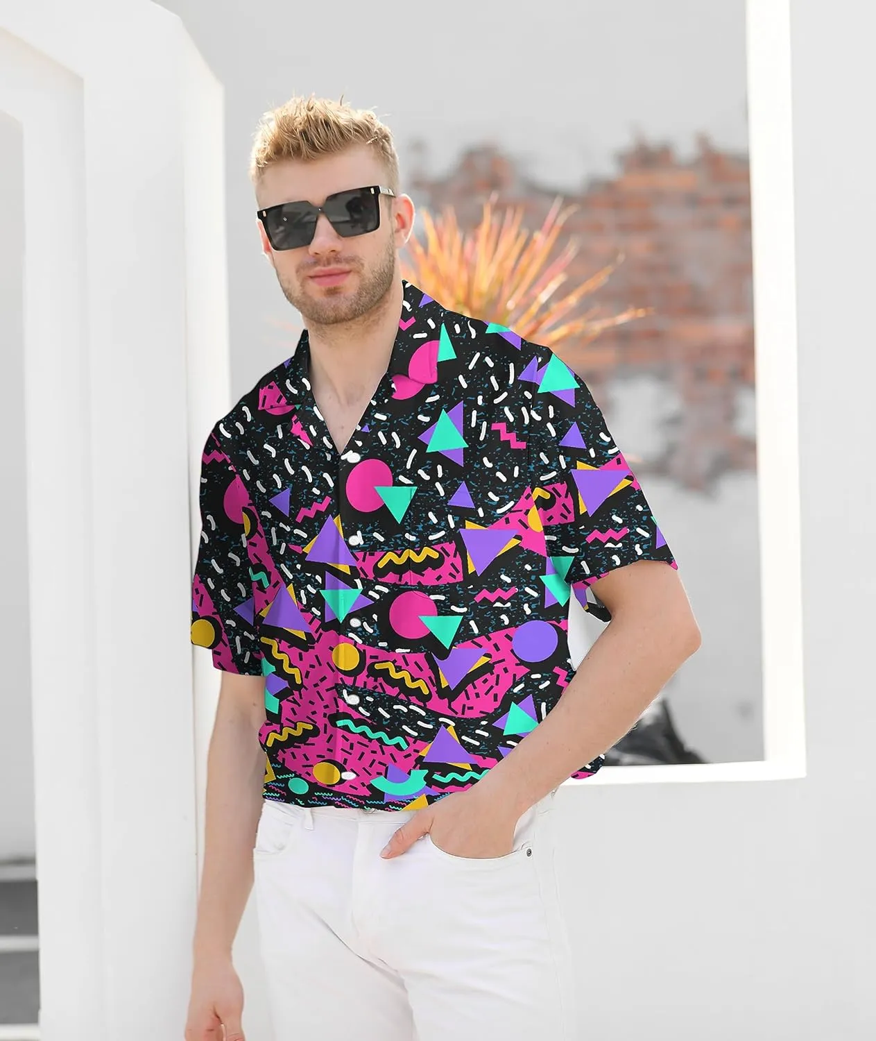 Hawaiian Shirt for Men Casual Button Down Shirt Short Sleeve Aloha Beach Shirt Party Shirt