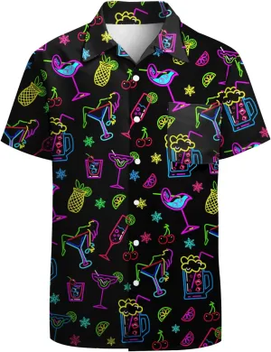 Hawaiian Shirt for Men Casual Button Down Shirt Short Sleeve Aloha Beach Shirt Party Shirt