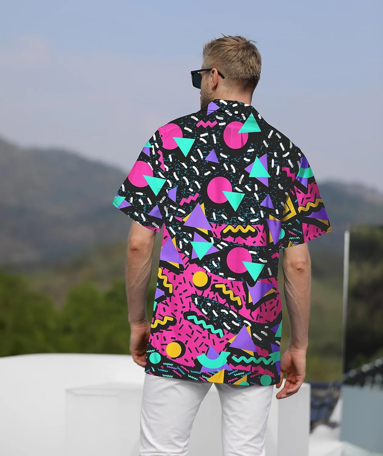 Hawaiian Shirt for Men Casual Button Down Shirt Short Sleeve Aloha Beach Shirt Party Shirt