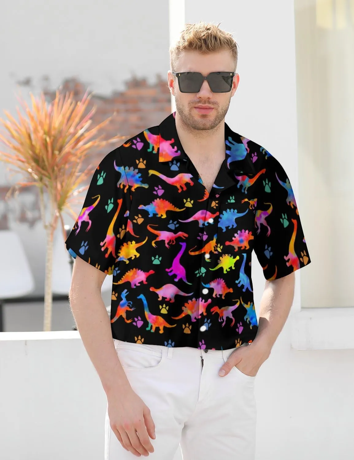 Hawaiian Shirt for Men Casual Button Down Shirt Short Sleeve Aloha Beach Shirt Party Shirt