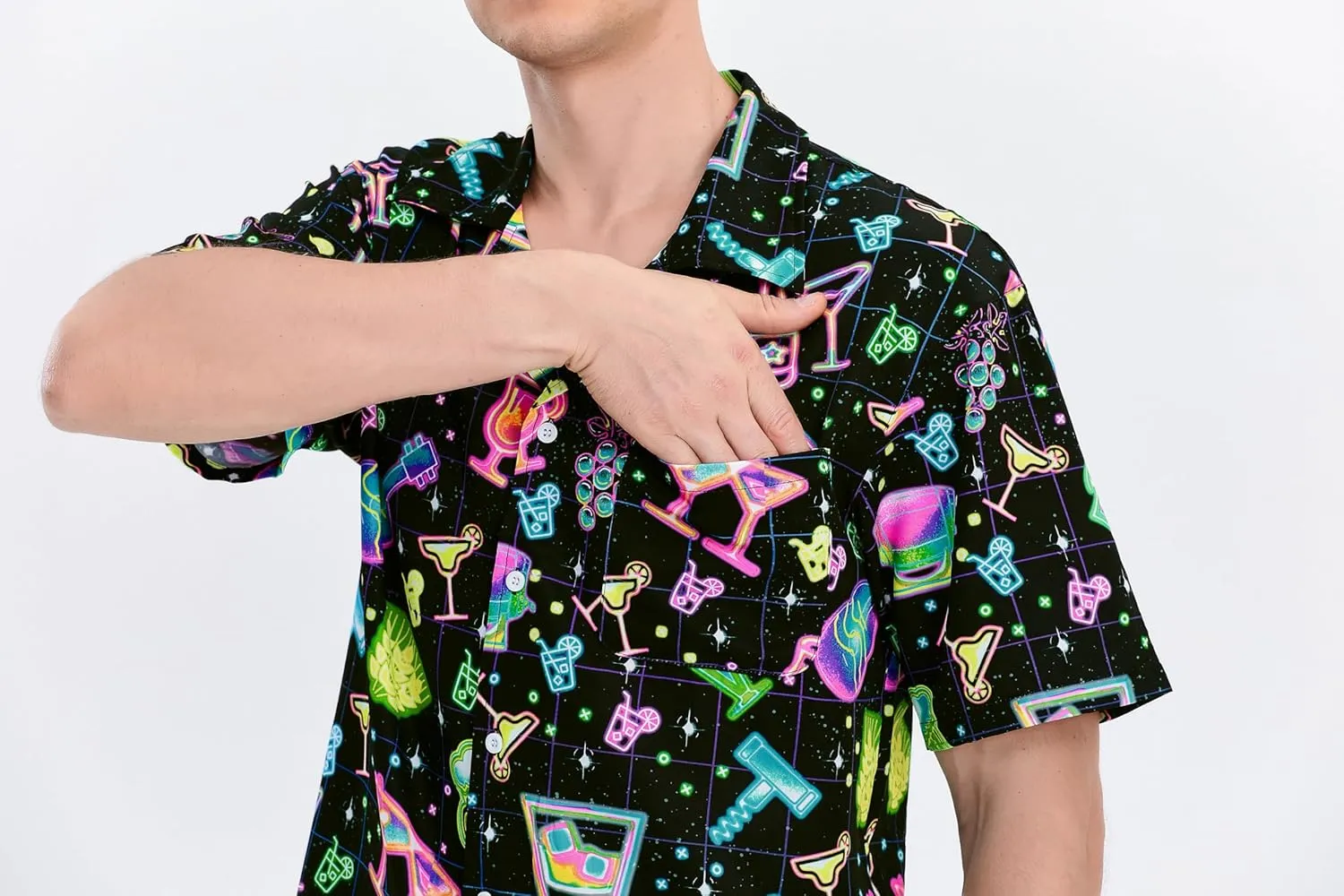 Hawaiian Shirt for Men Casual Button Down Shirt Short Sleeve Aloha Beach Shirt Party Shirt