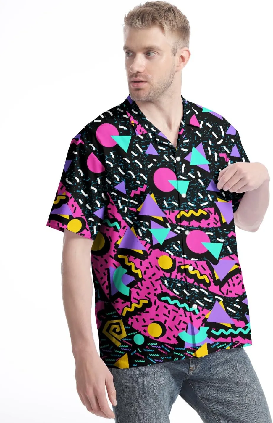 Hawaiian Shirt for Men Casual Button Down Shirt Short Sleeve Aloha Beach Shirt Party Shirt
