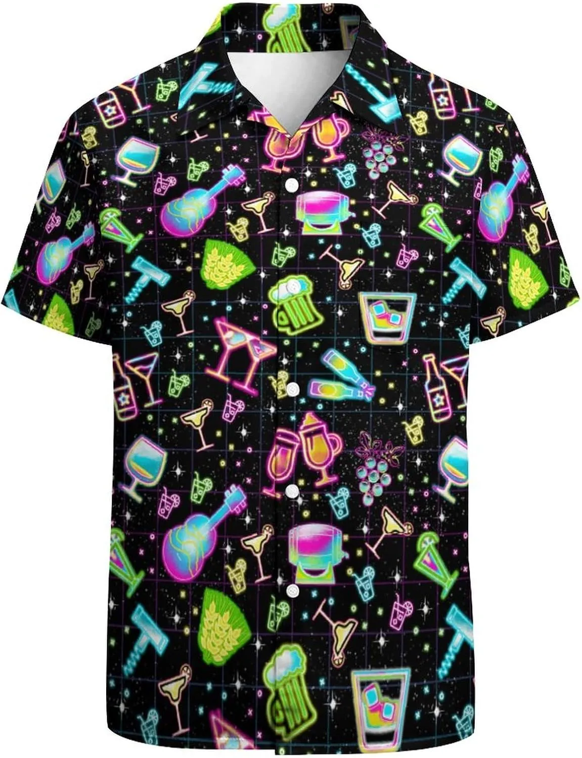 Hawaiian Shirt for Men Casual Button Down Shirt Short Sleeve Aloha Beach Shirt Party Shirt