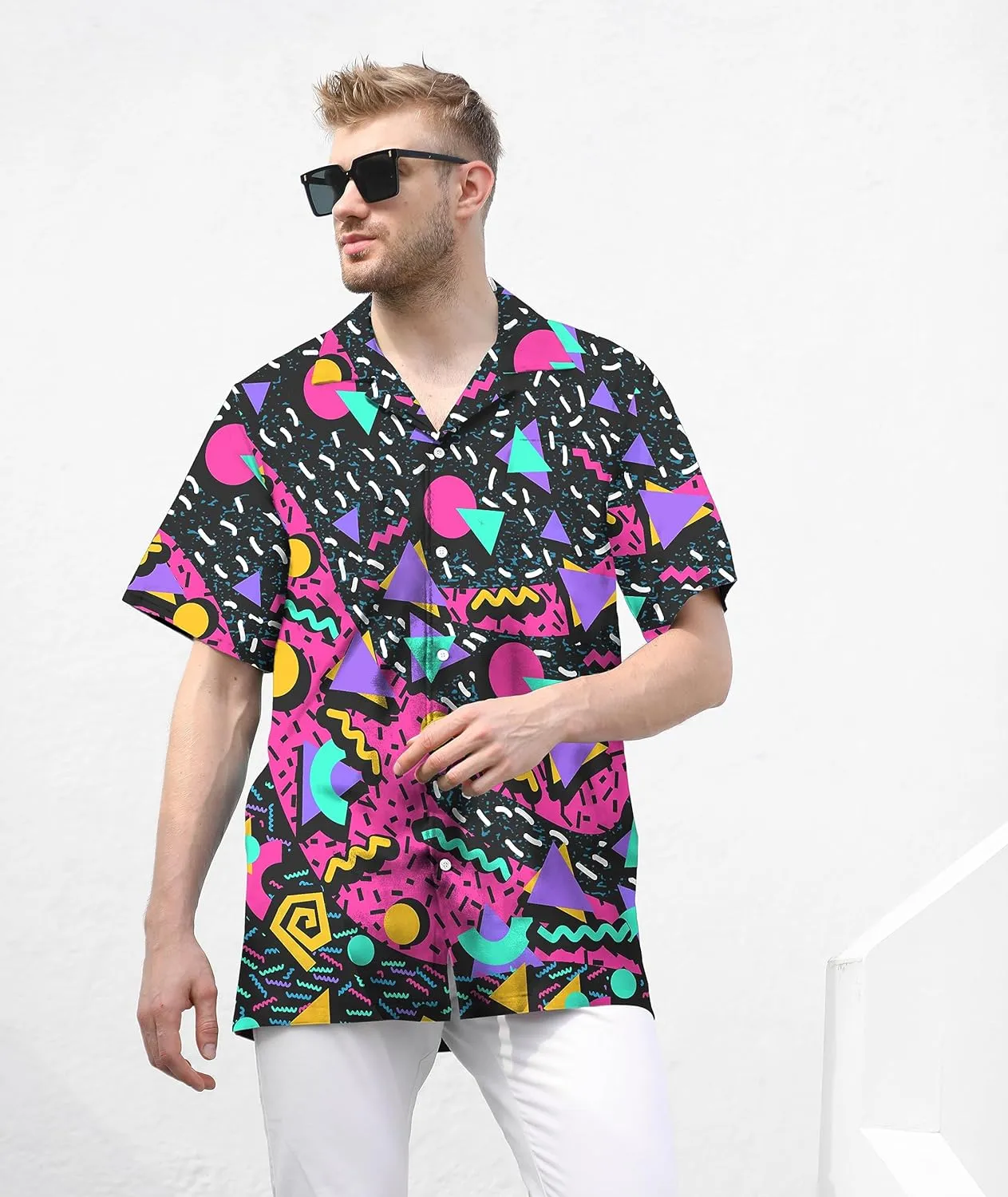 Hawaiian Shirt for Men Casual Button Down Shirt Short Sleeve Aloha Beach Shirt Party Shirt