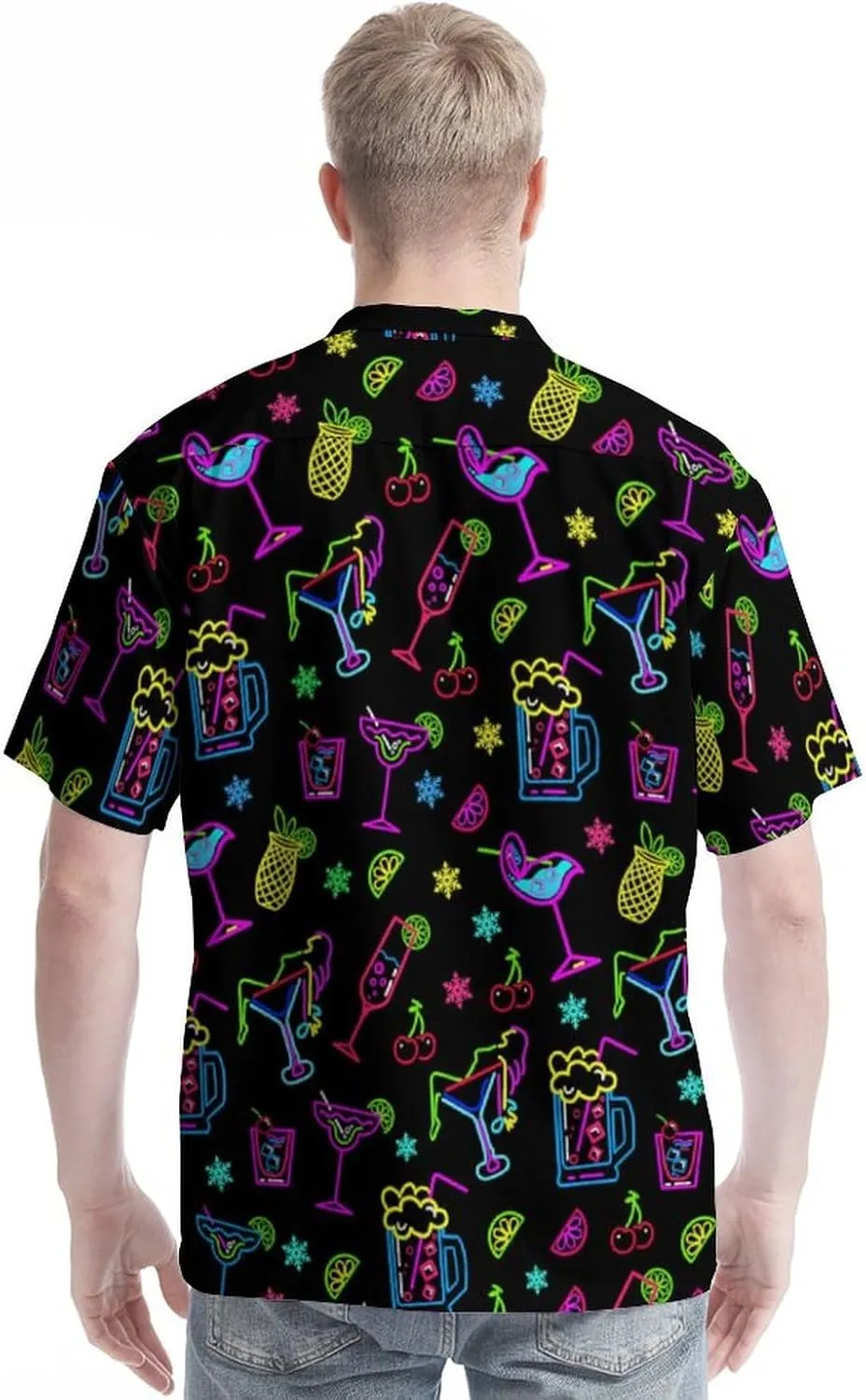 Hawaiian Shirt for Men Casual Button Down Shirt Short Sleeve Aloha Beach Shirt Party Shirt