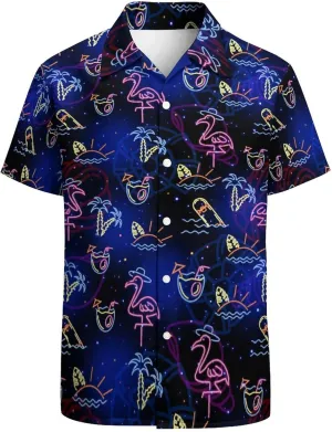 Hawaiian Shirt for Men Casual Button Down Shirt Short Sleeve Aloha Beach Shirt Party Shirt