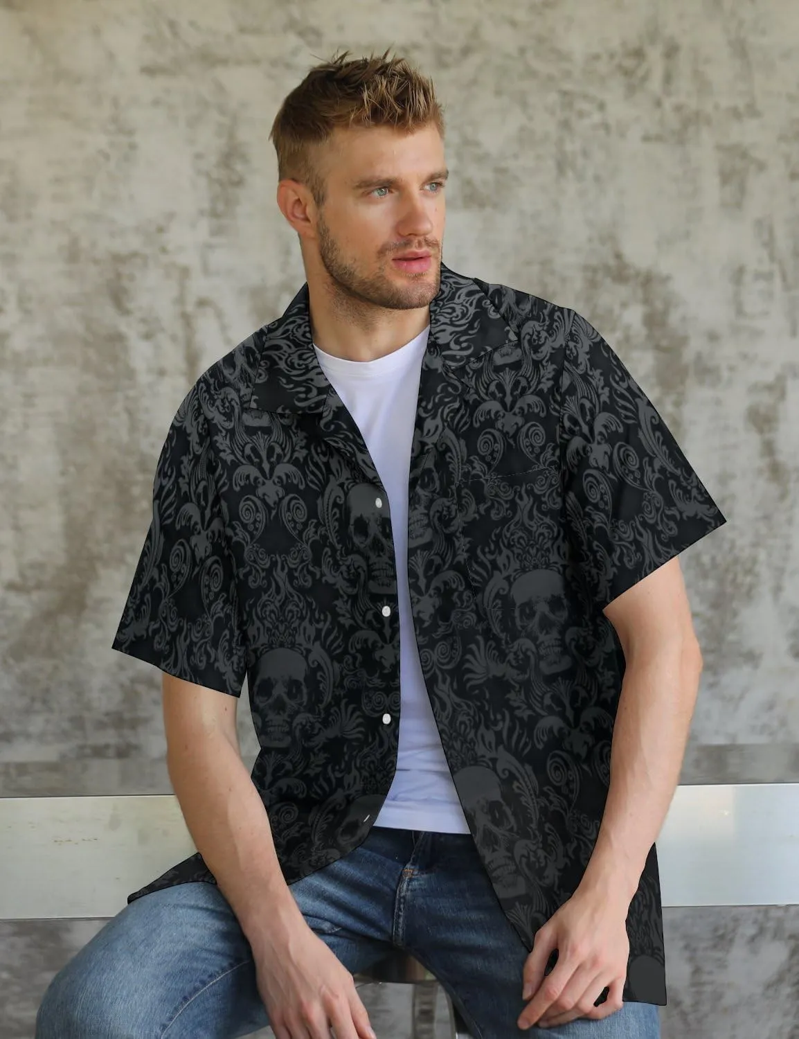 Hawaiian Shirt for Men Casual Button Down Shirt Short Sleeve Aloha Beach Shirt Party Shirt