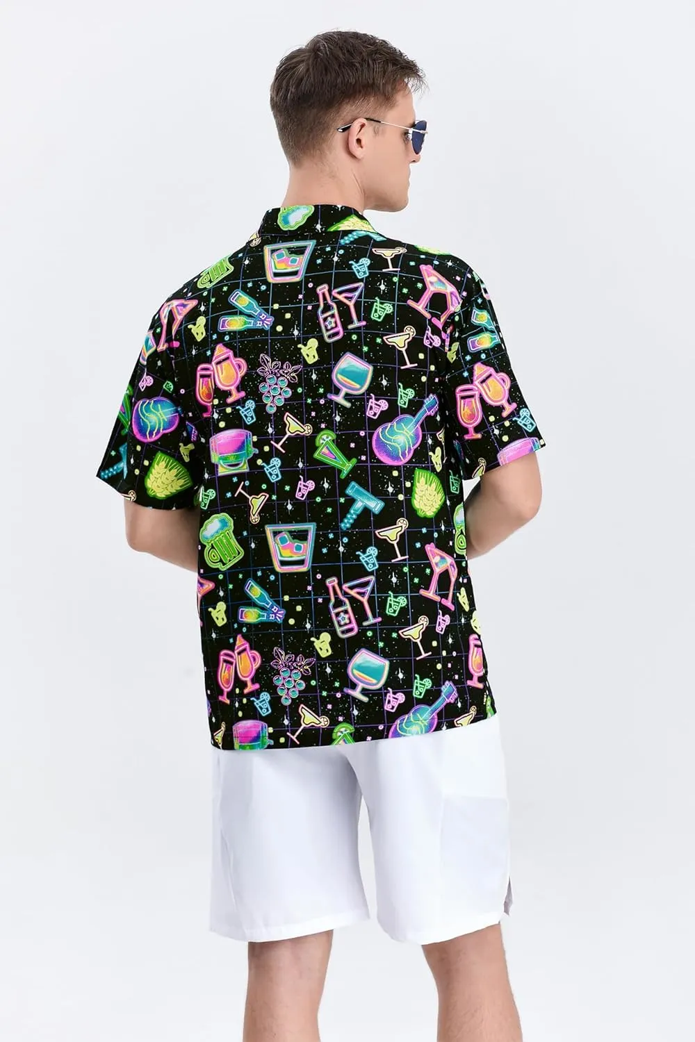 Hawaiian Shirt for Men Casual Button Down Shirt Short Sleeve Aloha Beach Shirt Party Shirt