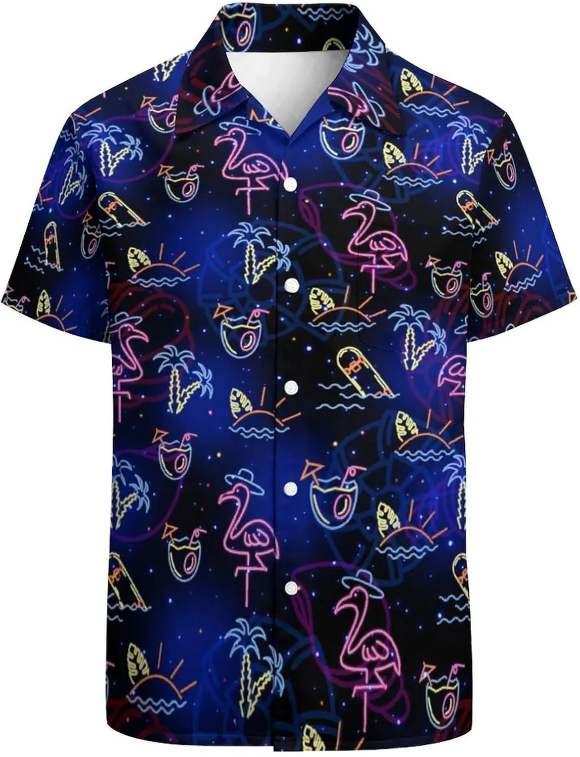 Hawaiian Shirt for Men Casual Button Down Shirt Short Sleeve Aloha Beach Shirt Party Shirt