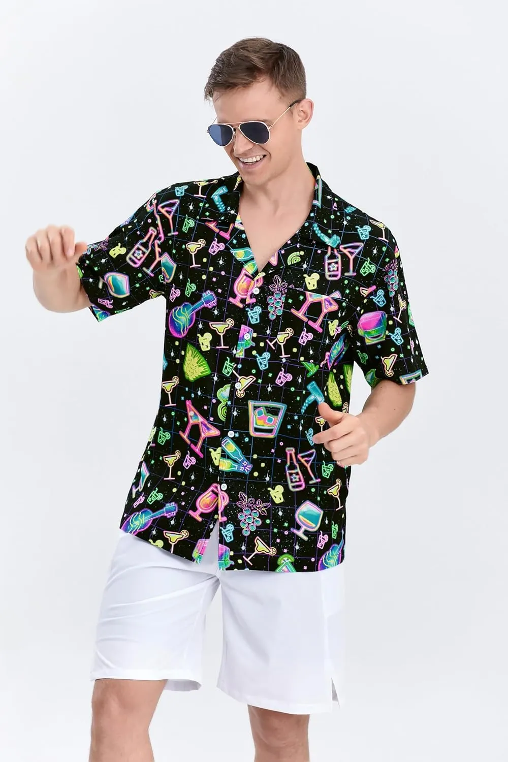 Hawaiian Shirt for Men Casual Button Down Shirt Short Sleeve Aloha Beach Shirt Party Shirt